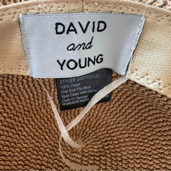 David and Young Sun Hat Floppy Straw Woven Beach One Size - Picture 4 of 7